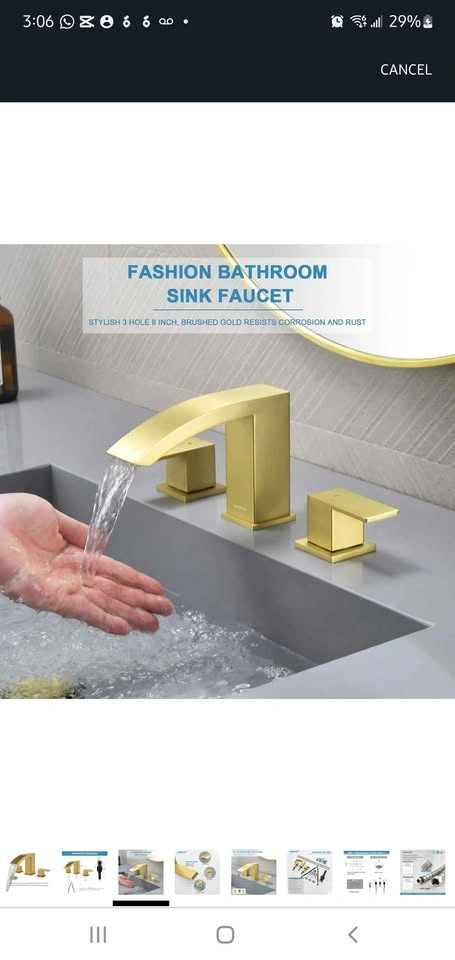 Brushed Gold Waterfall Bathroom Faucet - photo 4