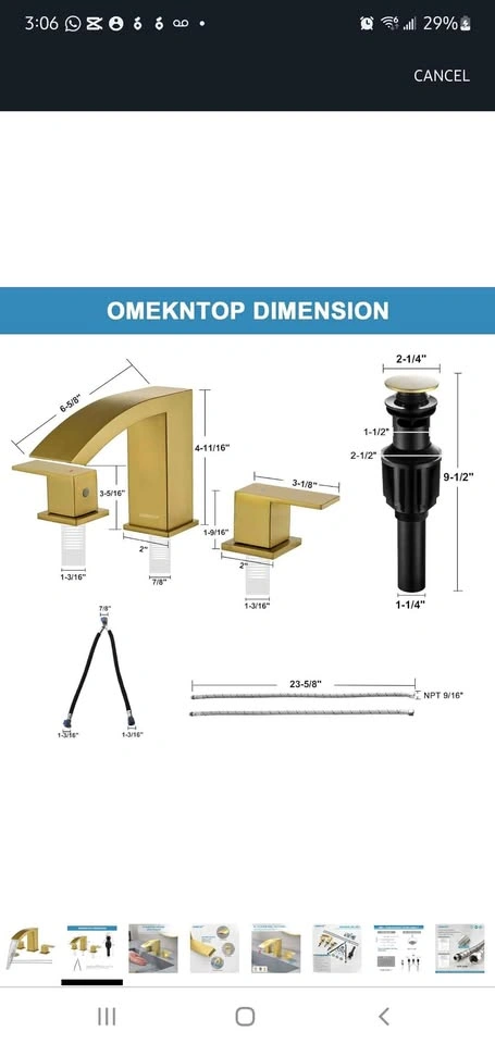 Brushed Gold Waterfall Bathroom Faucet - photo 5