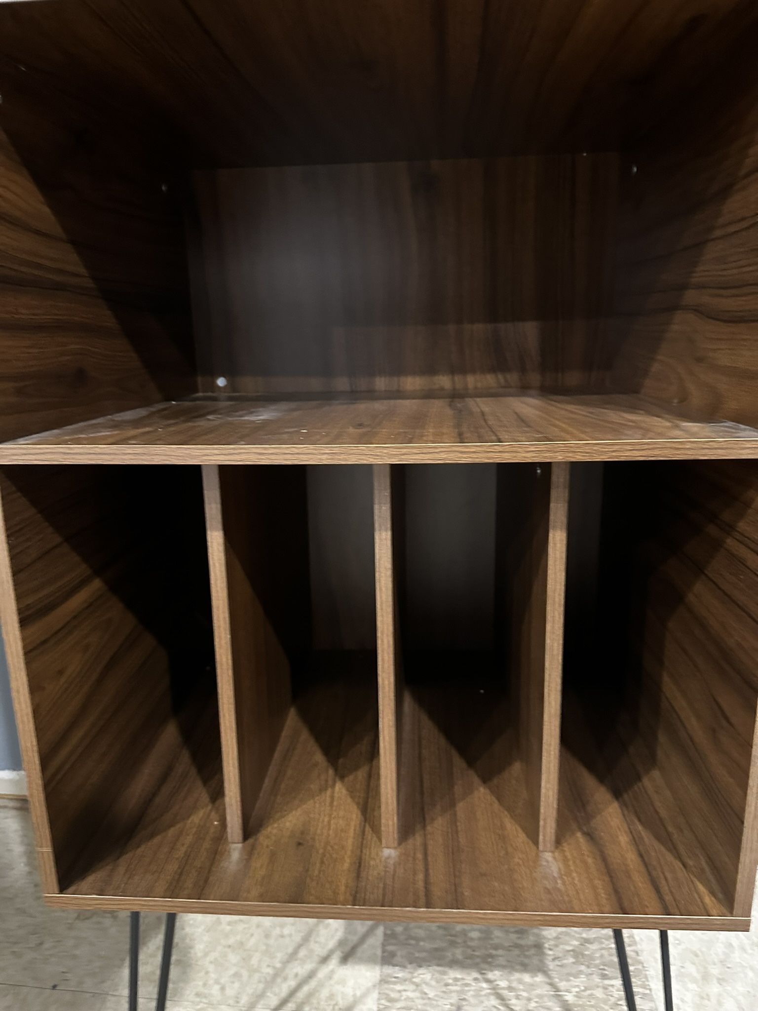 Mid Century Modern Record Player Stand with Storage - photo 2