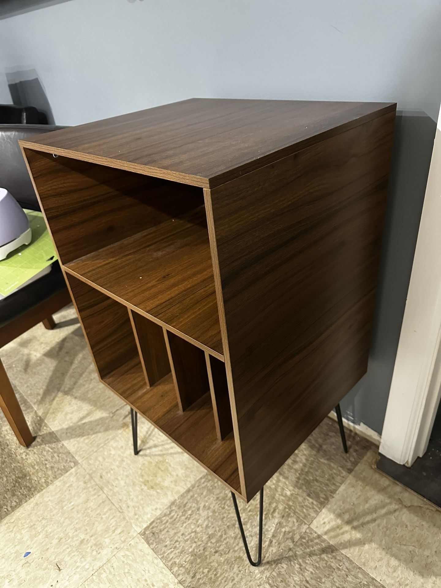 Mid Century Modern Record Player Stand with Storage - photo 3