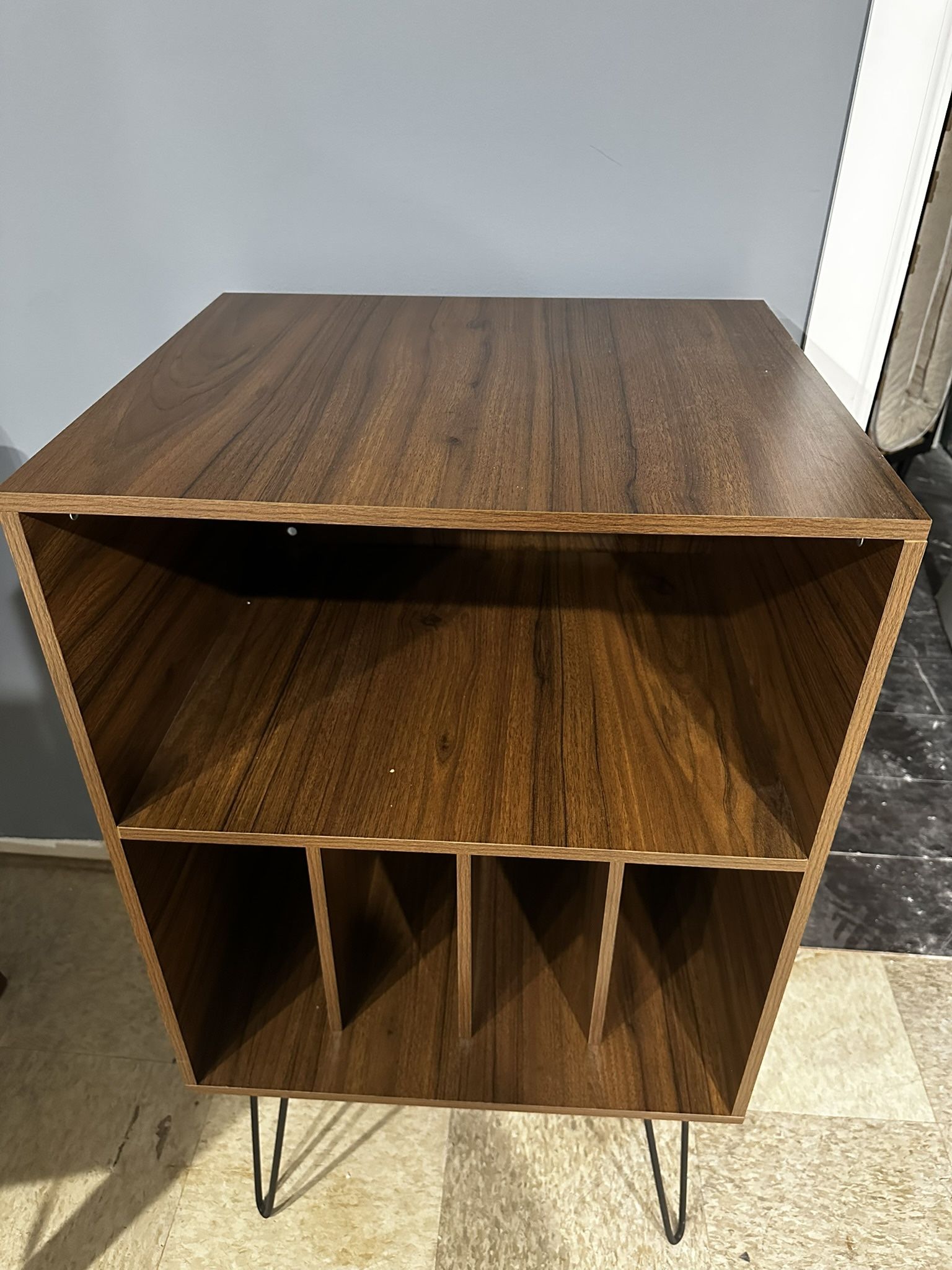 Mid Century Modern Record Player Stand with Storage - photo 4