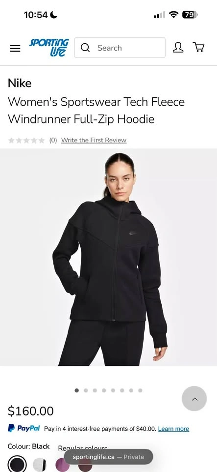 Nike Tech Fleece Jacket – Black, Size S