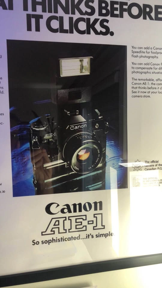 Vintage Canon AE-1 SLR Camera Poster (1979) - 18x24" - Like New - photo 2