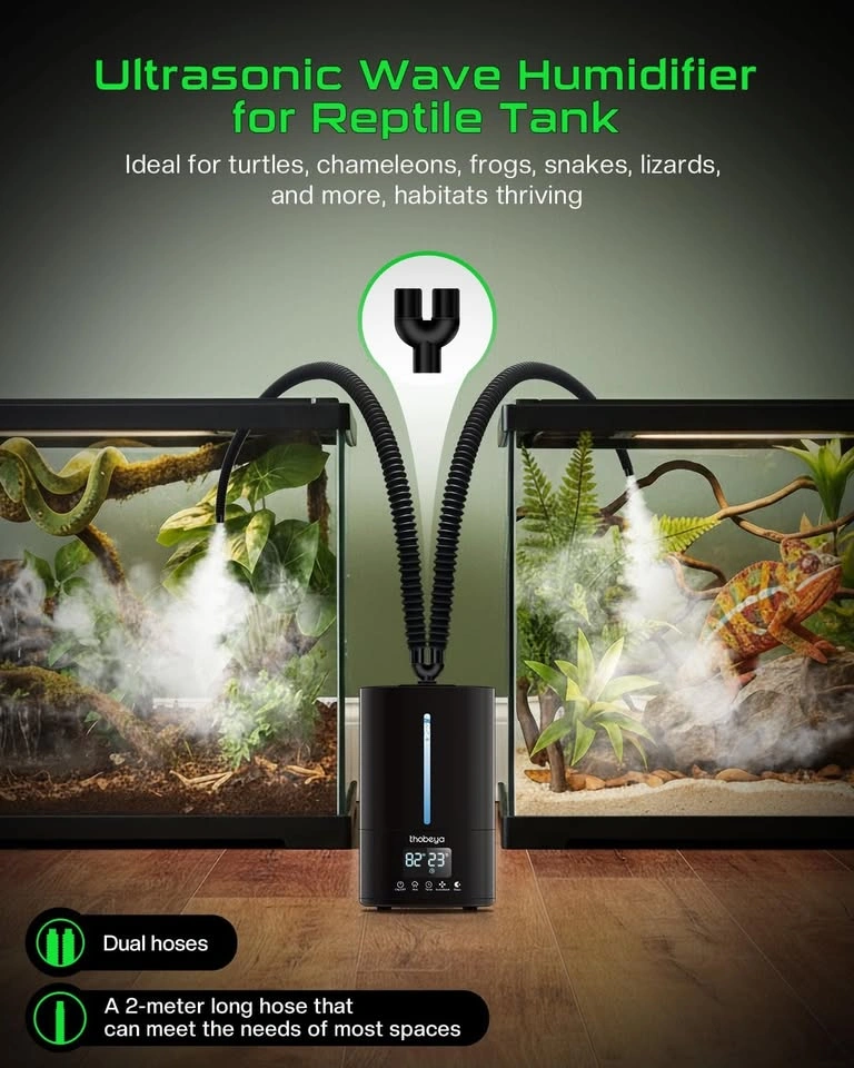 thobeya Ultrasonic Humidifier 5L for Reptile Tank Grow Tent Dual - photo 3