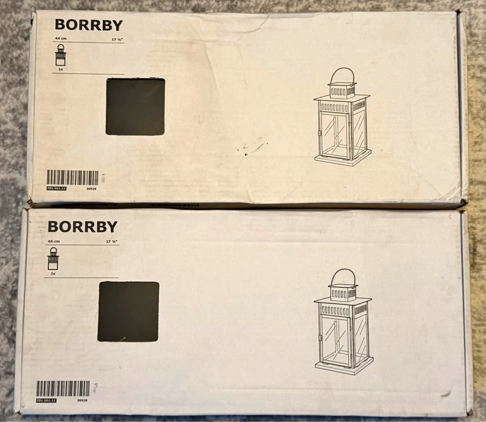 Pair of Black Indoor/Outdoor Lanterns (17 1/4")