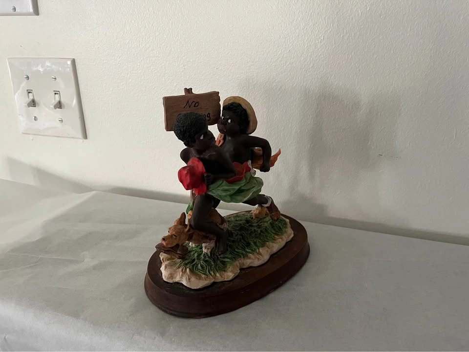 Retake on Norman Rockwell "No Swimming" Figurine with Pedestal - photo 2
