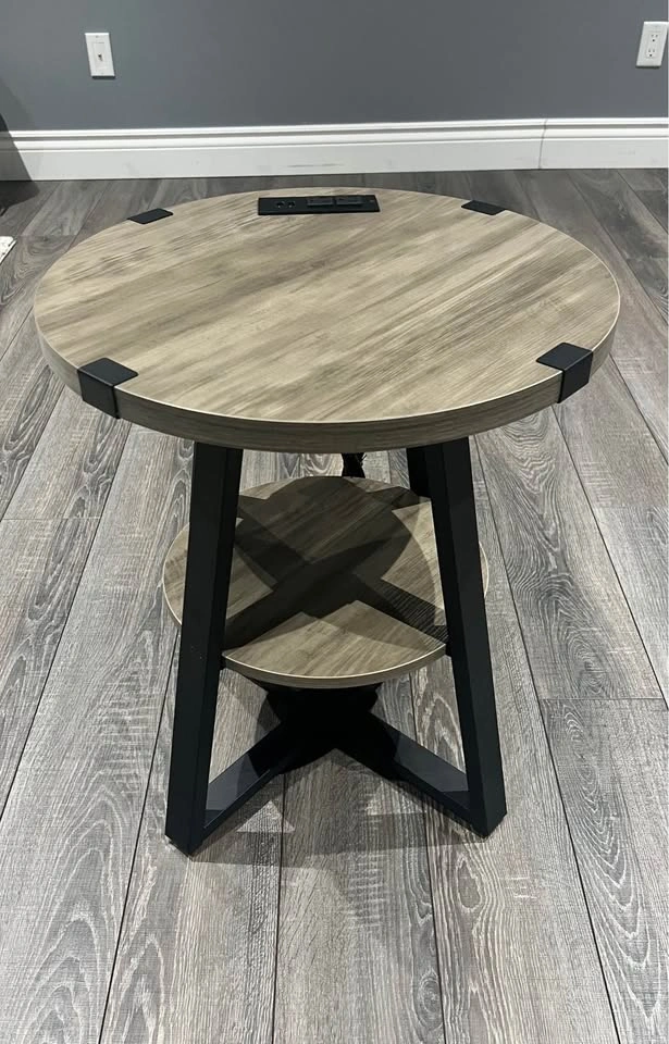 Modern End Table - Grey Wash - photo 2