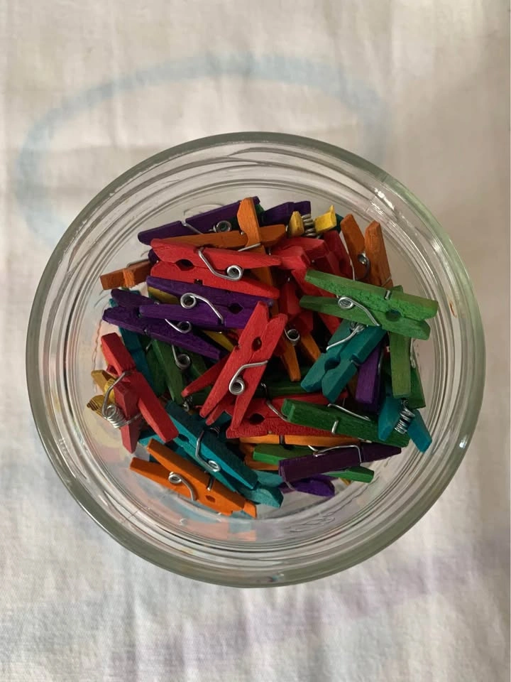 Jar of tiny clothespins - photo 2