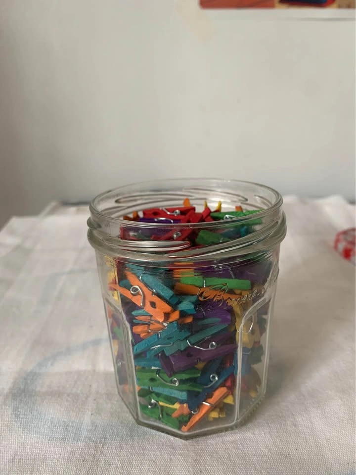 Jar of tiny clothespins - photo 3