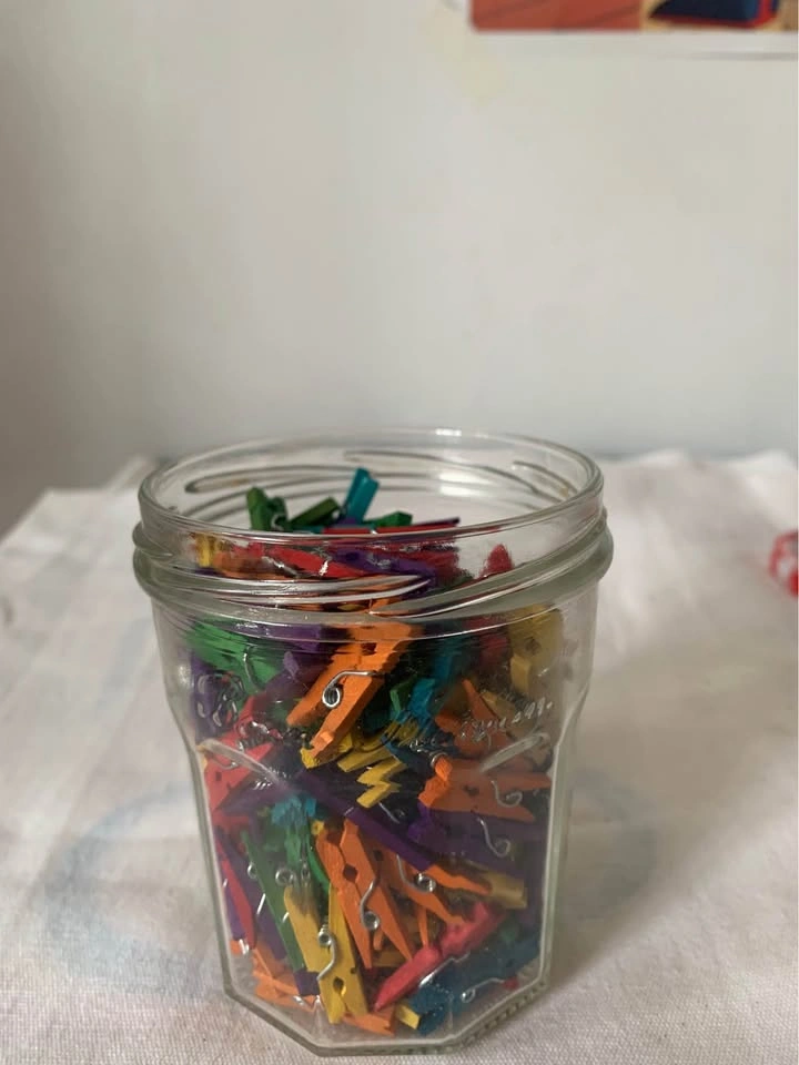 Jar of tiny clothespins - photo 4