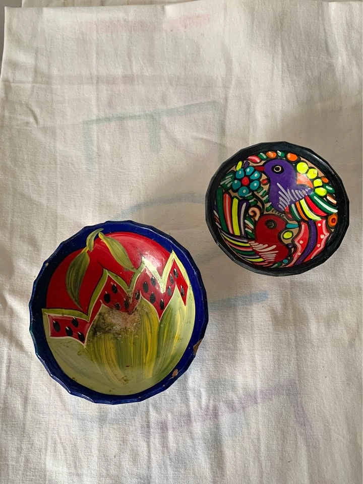 Set of two terracotta bowls