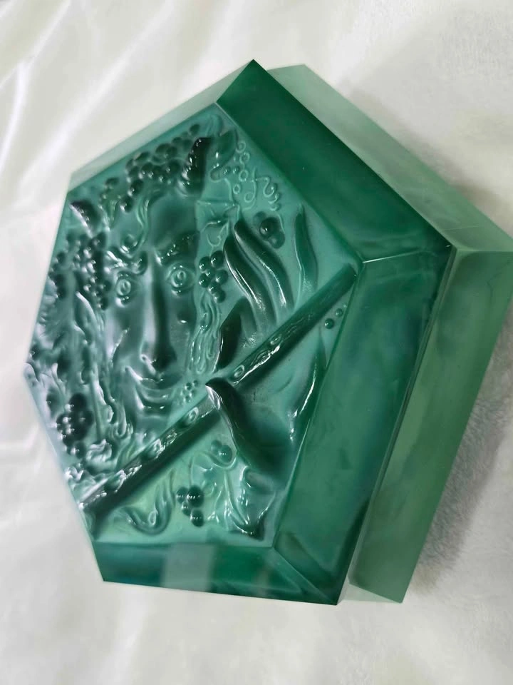 Unique Jade Green Large Trinket Box - Collector's Item - photo 3