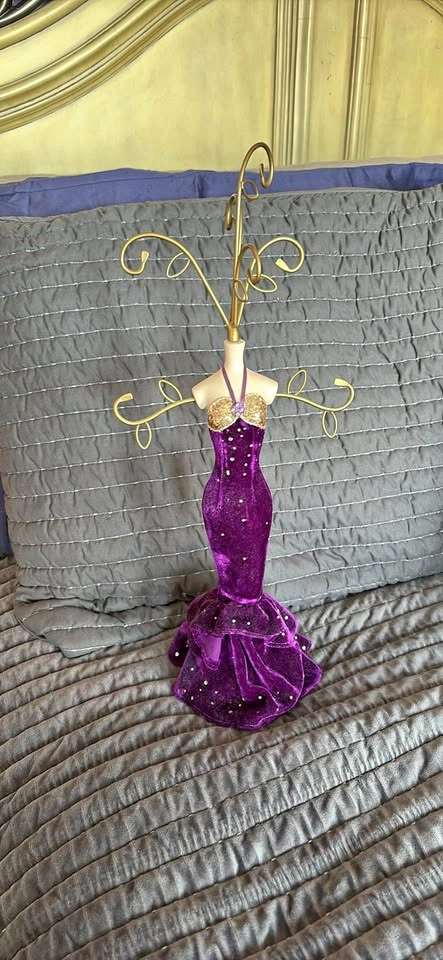 Purple Dress Mannequin Necklace Holder