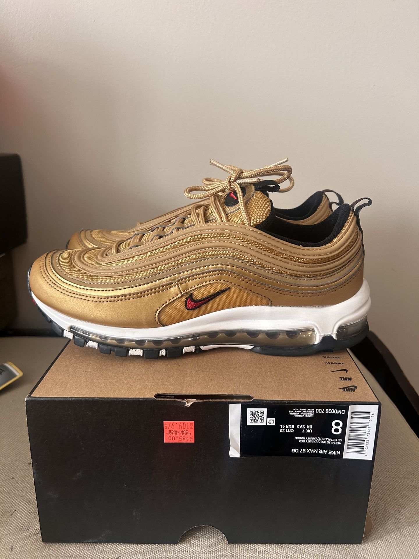 Nike Air Max 97 Gold Bullet Sz 8
