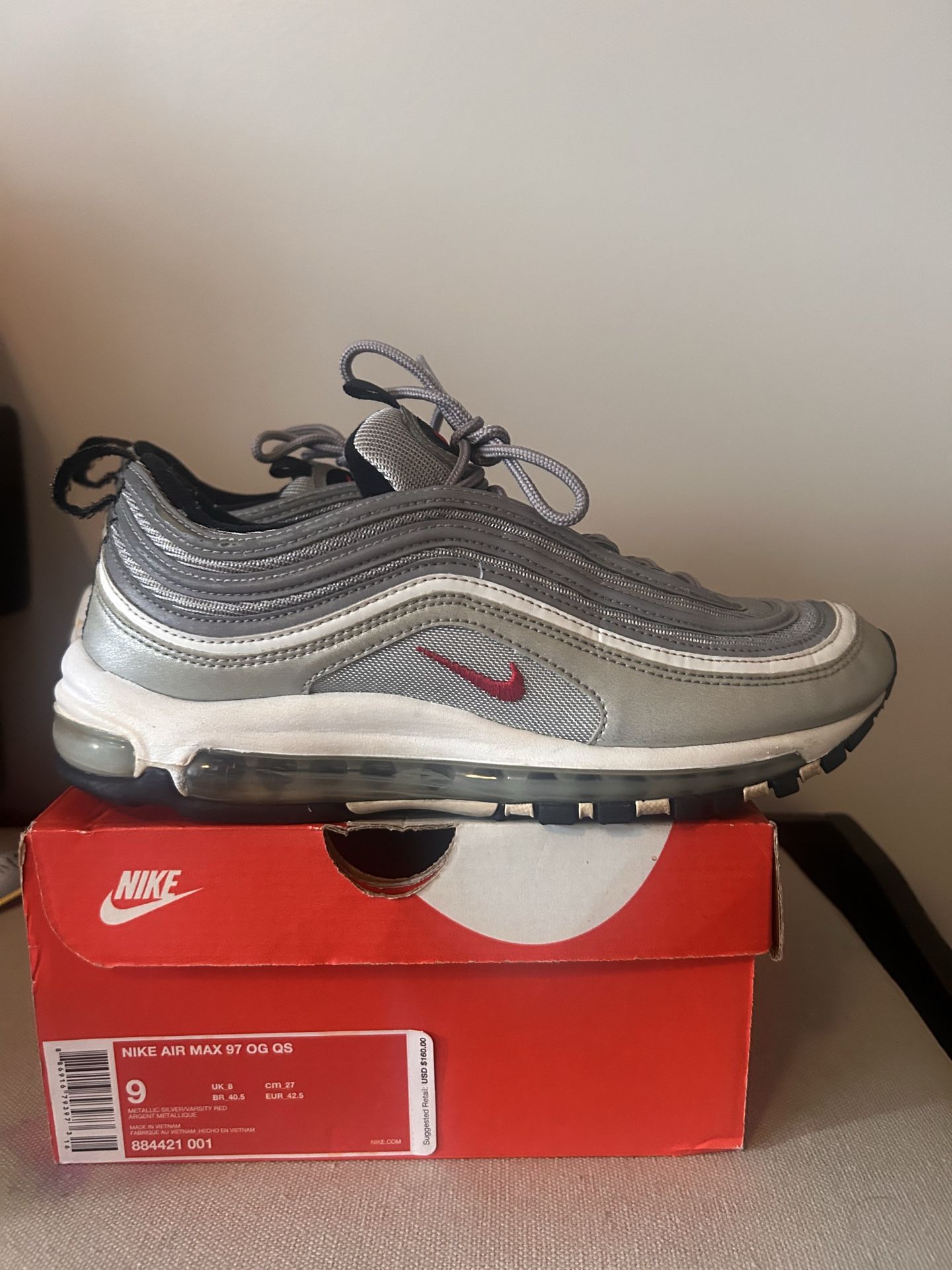 Nike Air Max 97 Silver Bullet Sz 9