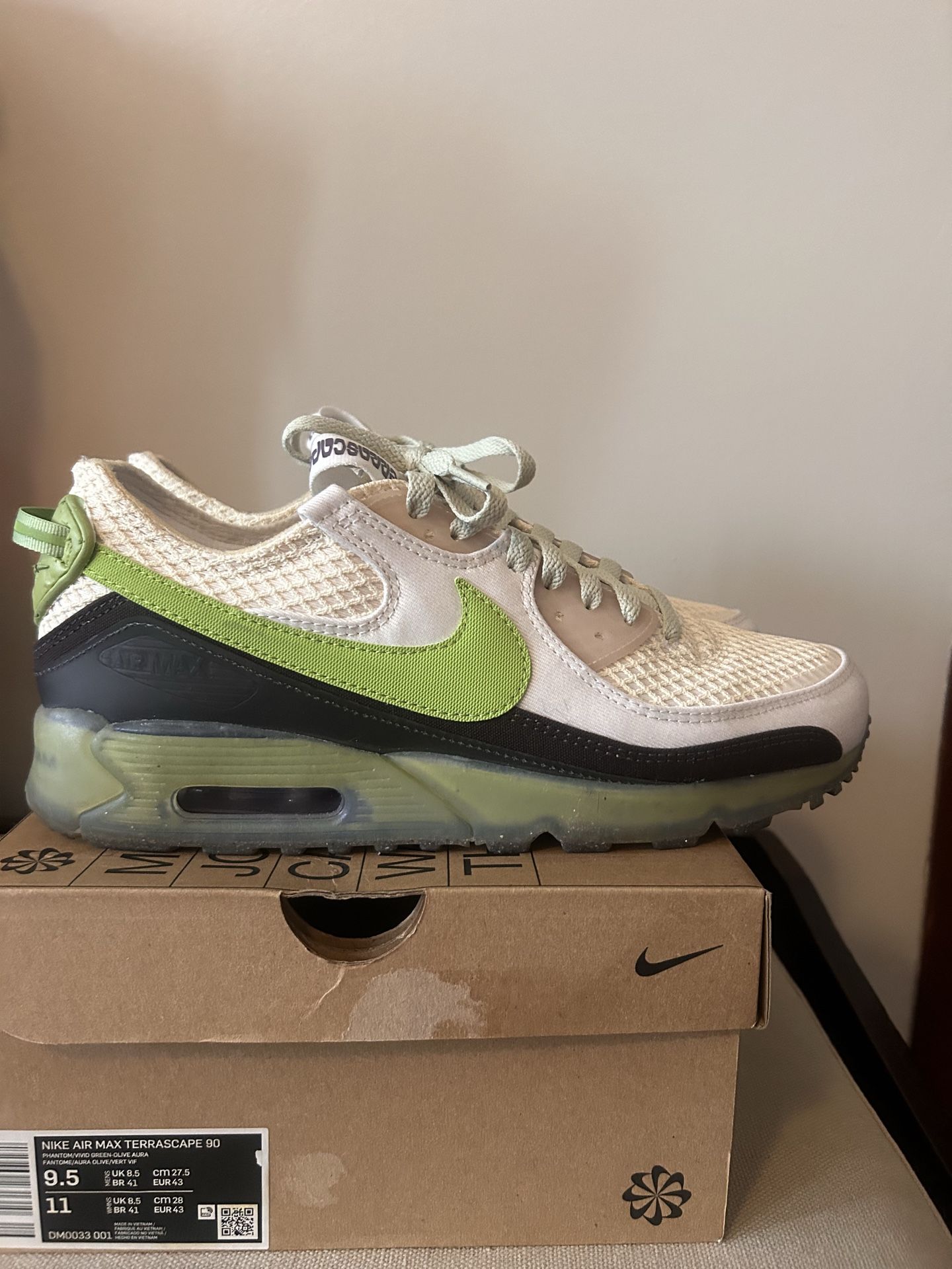 Nike Air Max 90 Terrascape Vivid Phantom Green Sz 9.5