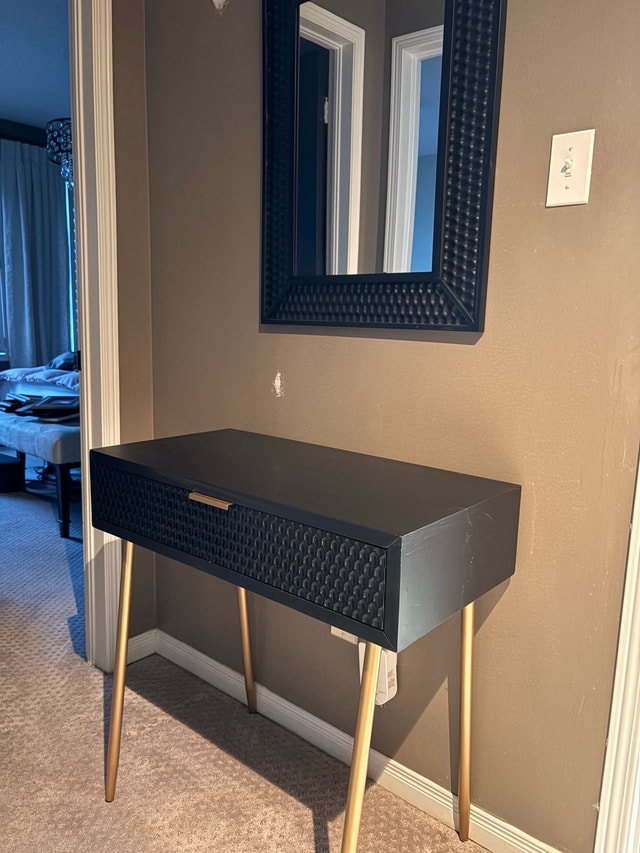 Black Console with Mirror