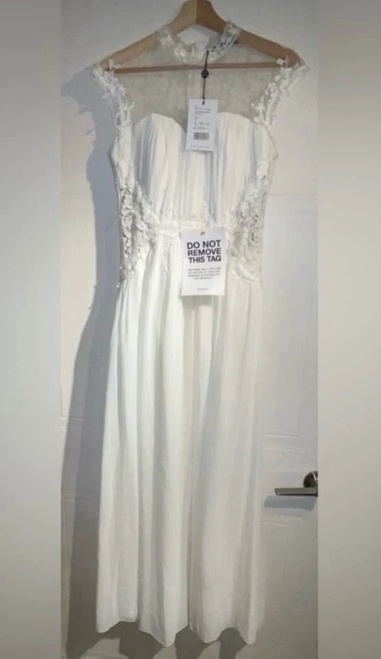 NWT Little Mistress Bridal Lace Chiffon Wedding Dress Size 6/8 - photo 4