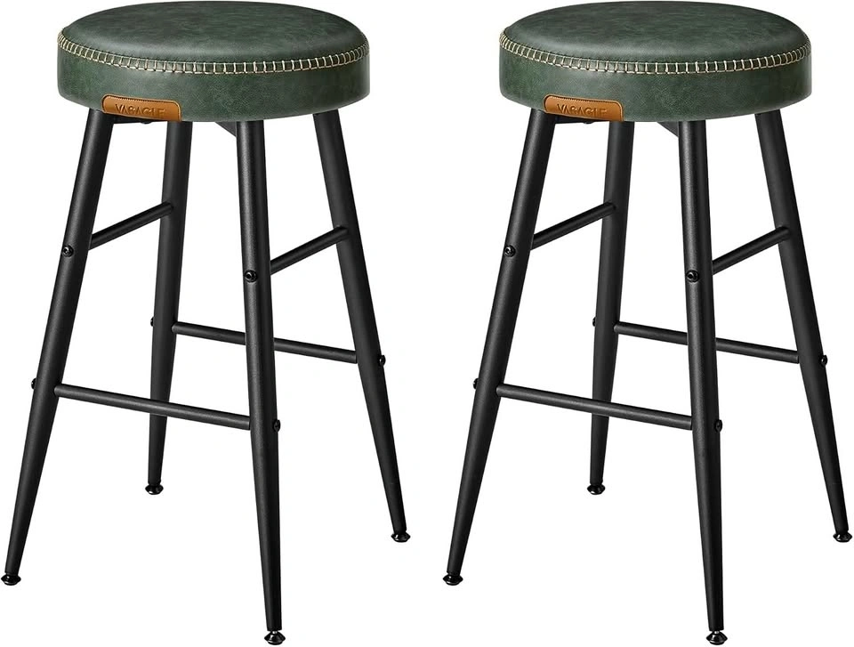 Set of 2 Bar Stools - Synthetic Leather