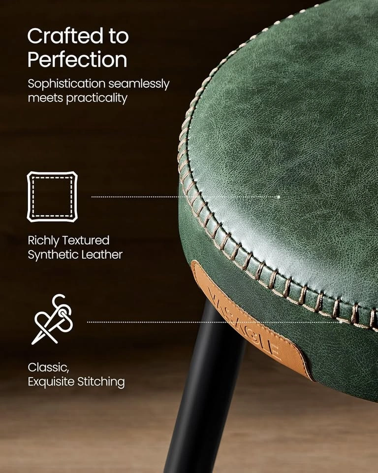 Set of 2 Bar Stools - Synthetic Leather - photo 3