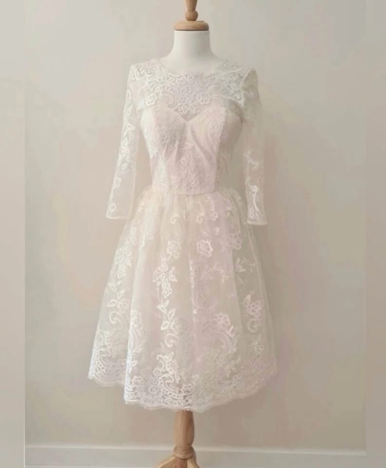 Charlize Embroidered Floral Midi Wedding Dress Size 6/8 - photo 3