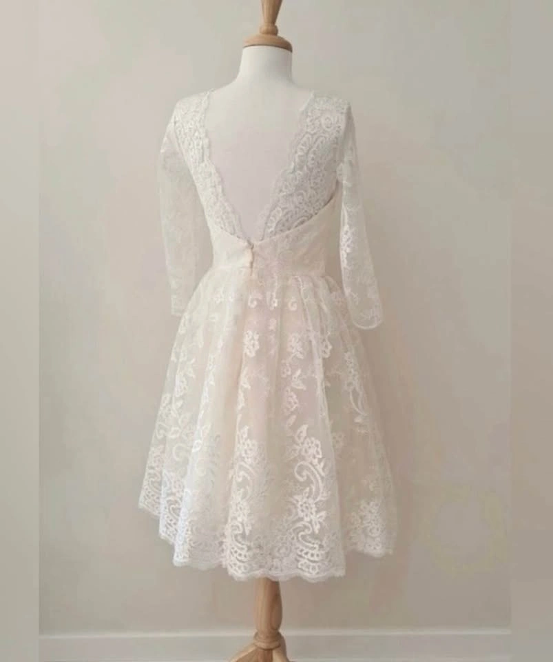 Charlize Embroidered Floral Midi Wedding Dress Size 6/8 - photo 4