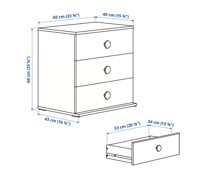 IKEA Godishus 3-Drawer Chest - White - photo 4