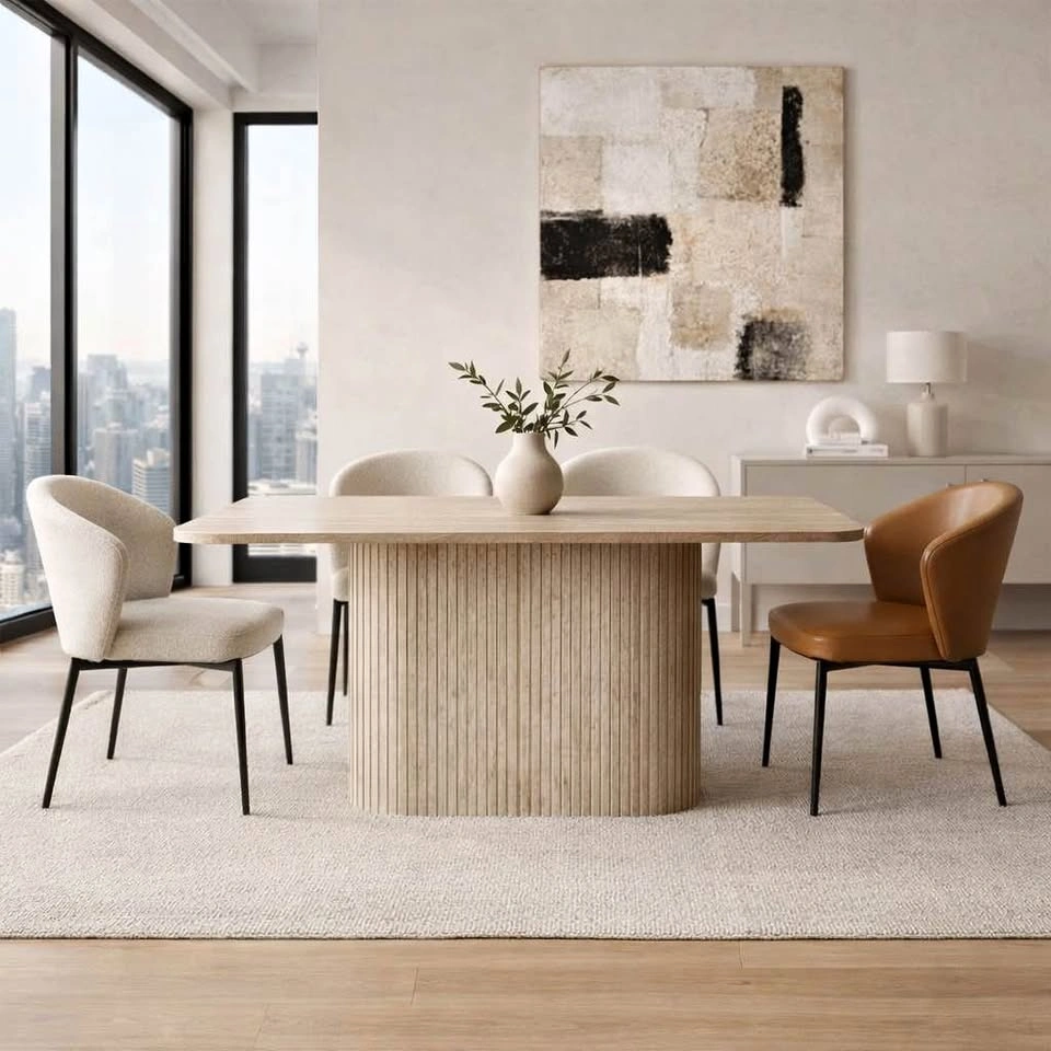 Modern Fluted Dining Table / Seats 4-6