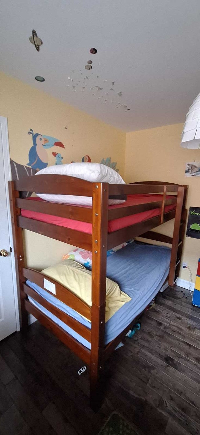 Sturdy Rich Wood Bunk Bed