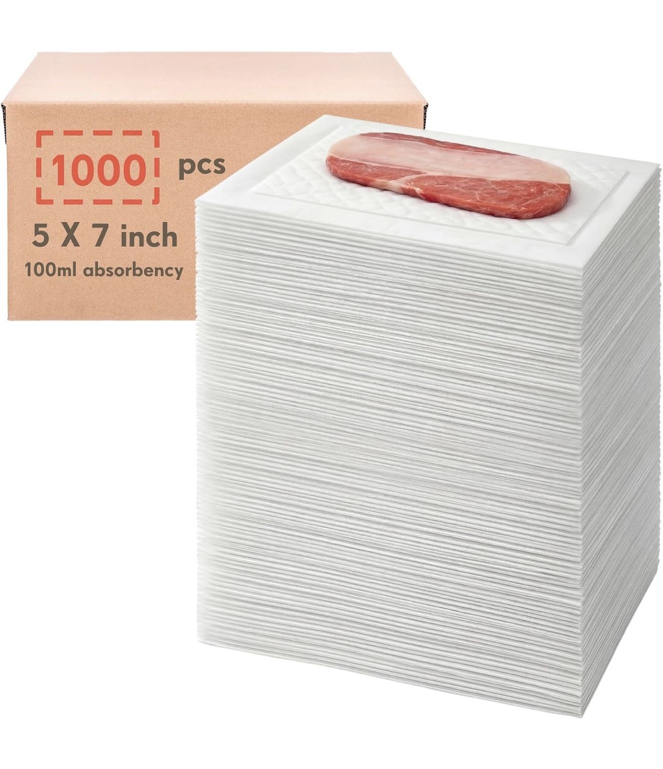 1000 Pcs 5x7" Meat Pads for Fish & Poultry - photo 2