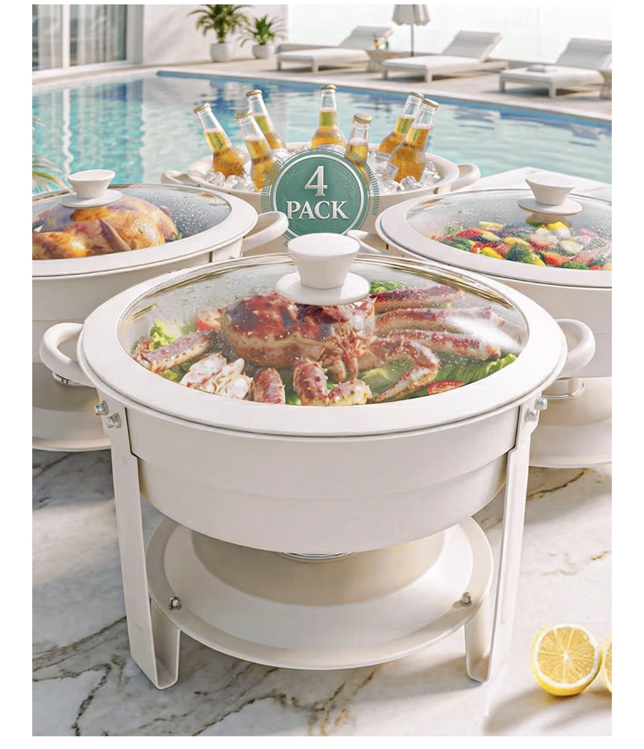 New Chafing Dish Buffet Set of 4