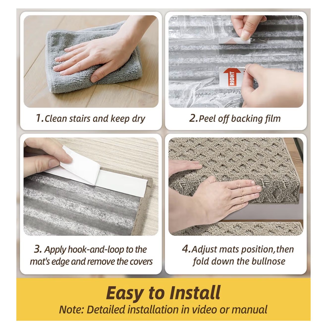 New - Bullnose Carpet Stair Treads (14 Pcs) - photo 2