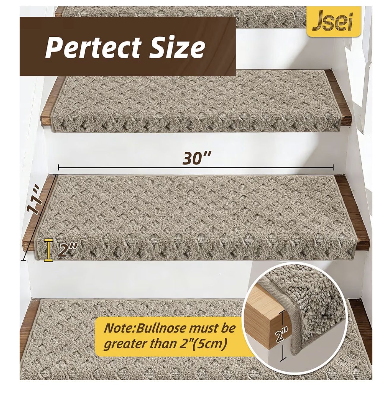 New - Bullnose Carpet Stair Treads (14 Pcs) - photo 3