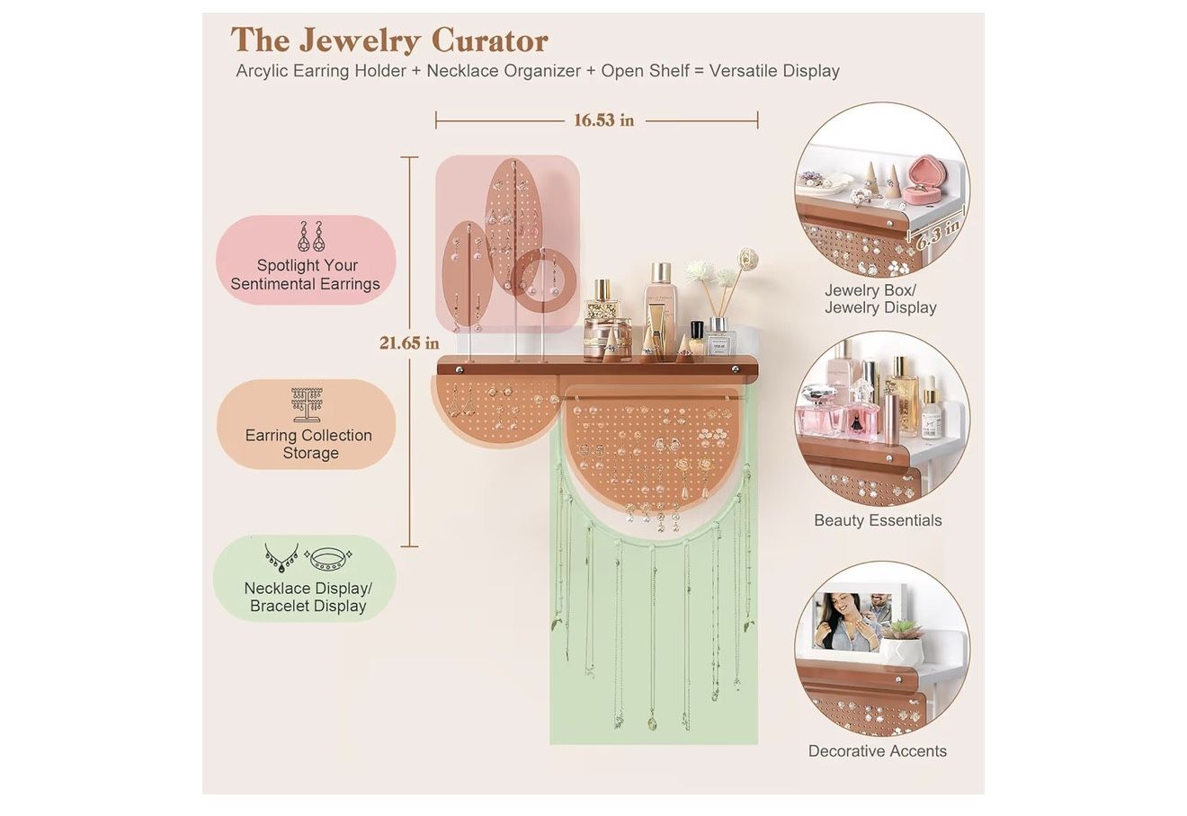 New Leaf-Shaped Wall Mounted Jewelry Organizer - photo 2