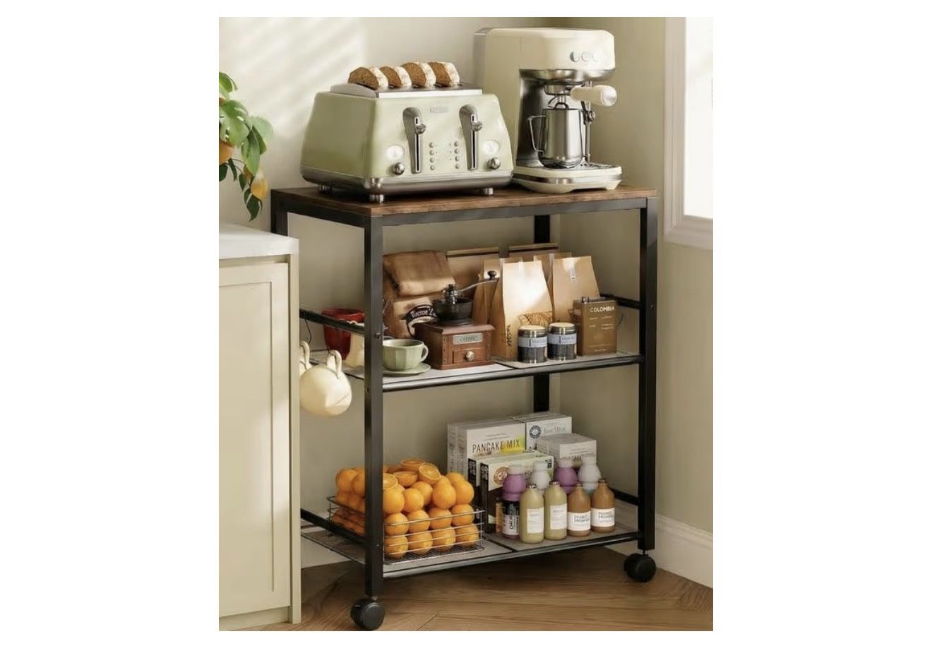 New - Multifunctional Kitchen Island Microwave Stand