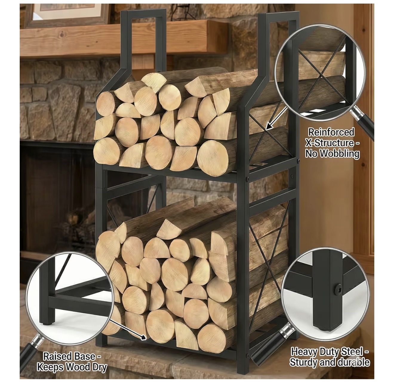 New - Firewood Rack Indoor Outdoor - photo 3