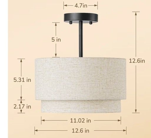 New - Semi Flush Mount Ceiling Light - photo 2