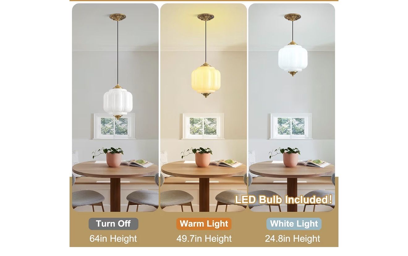 Vintage Milk Glass Pendant Light - photo 2