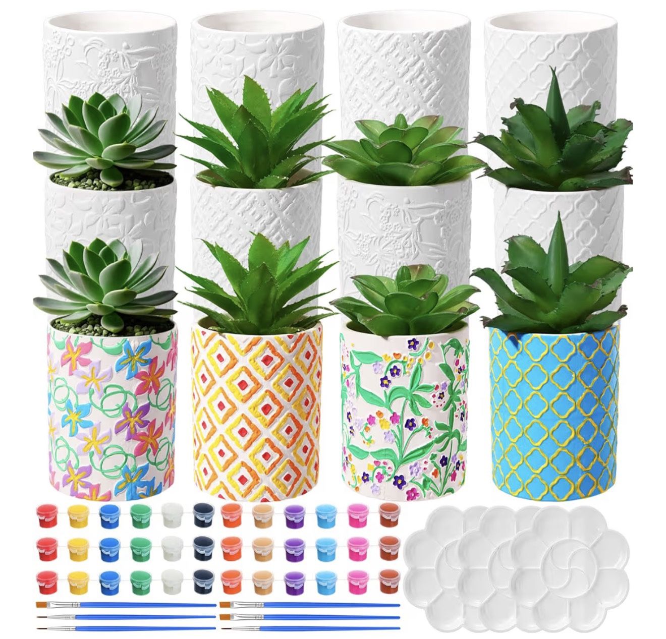 12 Pcs Paint Your Own Ceramic Pots