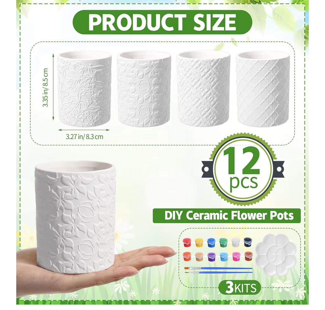 12 Pcs Paint Your Own Ceramic Pots - photo 2