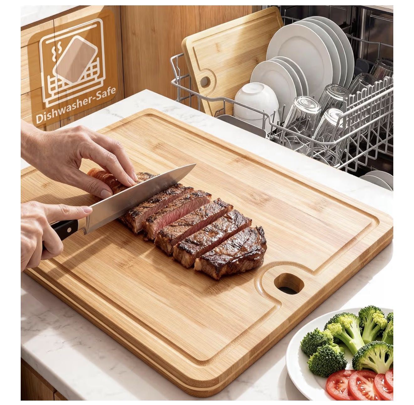 Dishwasher-Safe Bamboo Cutting Board