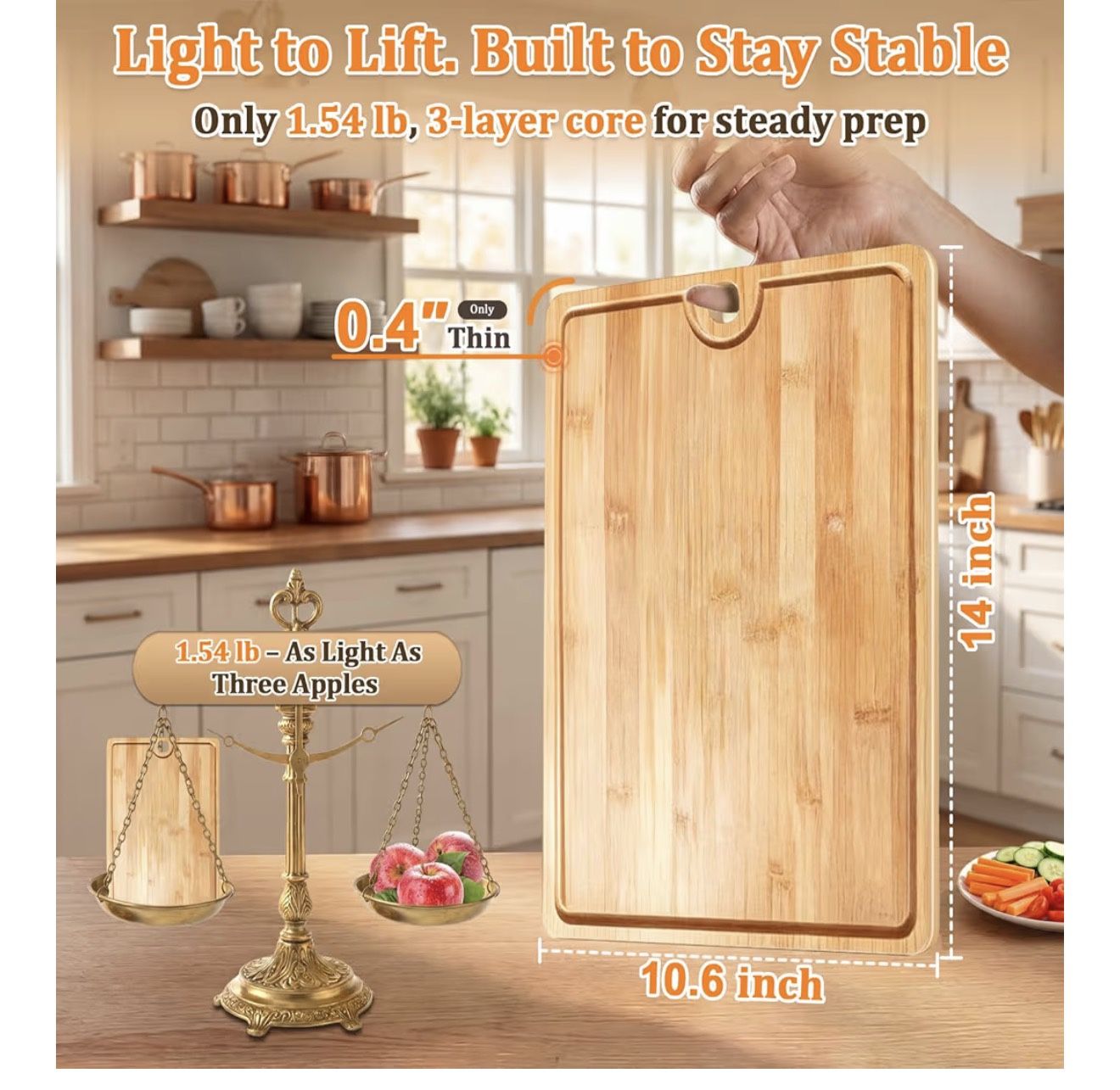 Dishwasher-Safe Bamboo Cutting Board - photo 2