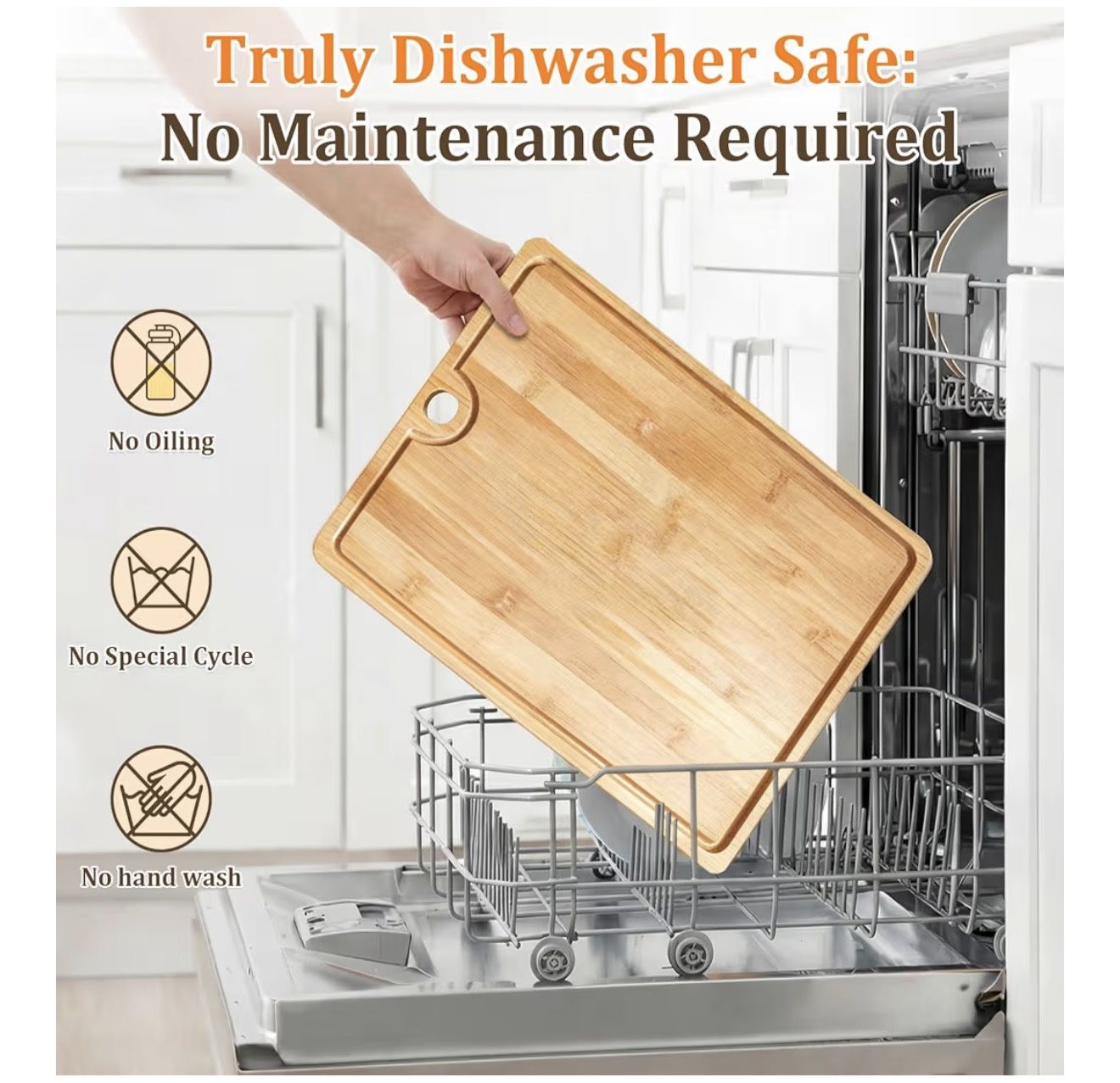 Dishwasher-Safe Bamboo Cutting Board - photo 4