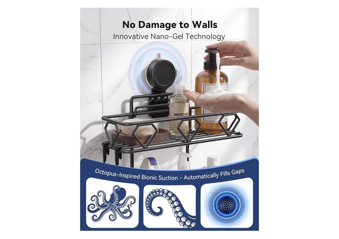New - Shower Caddy Suction Cup, No Drilling - photo 3