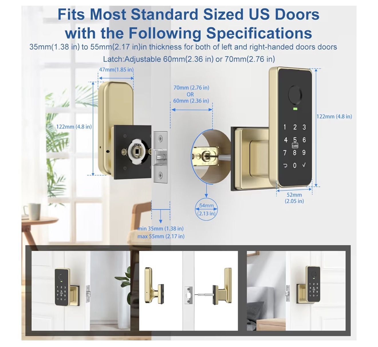 New 5-in-1 Fingerprint Door Lock - photo 2