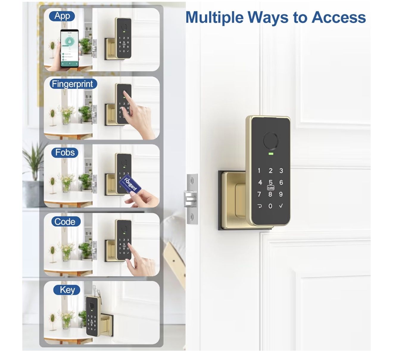 New 5-in-1 Fingerprint Door Lock - photo 3