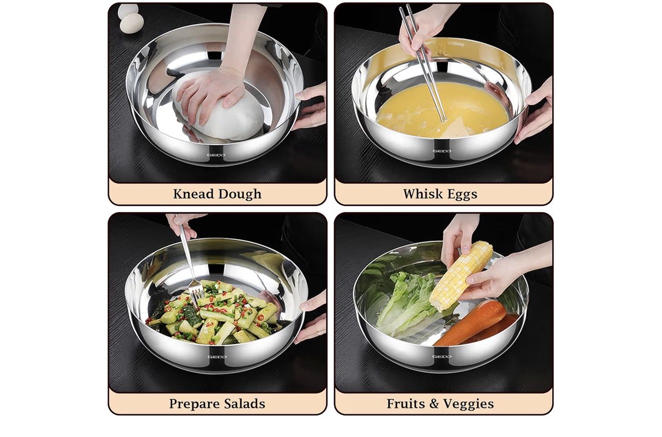New - Triple-Layer 304 Stainless Steel Mixing Bowl - photo 4