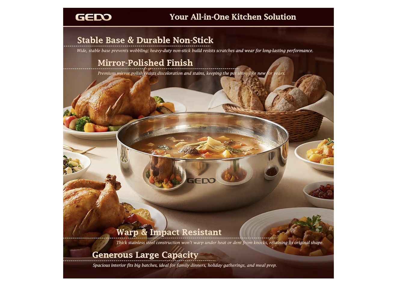 New - Triple-Layer 304 Stainless Steel Mixing Bowl - photo 5