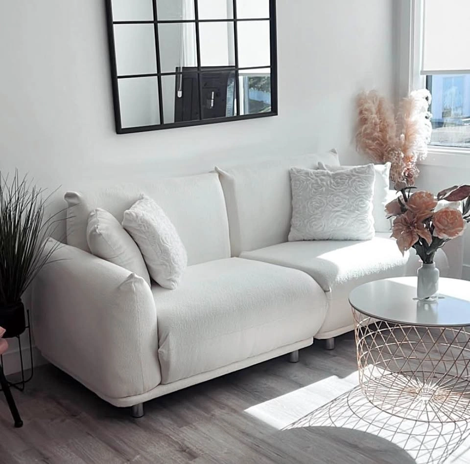 Upholstered 3 Seater Sofa - Lambswool Denetrice 86.5"