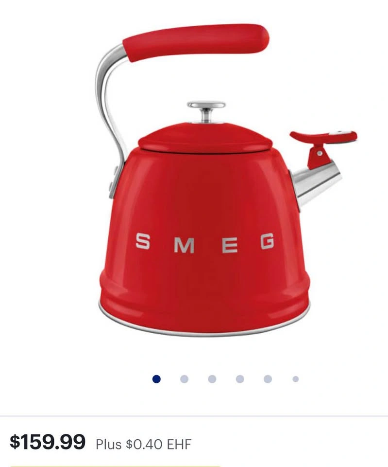 New Smeg 50's Style Stovetop Kettle - Red - photo 2